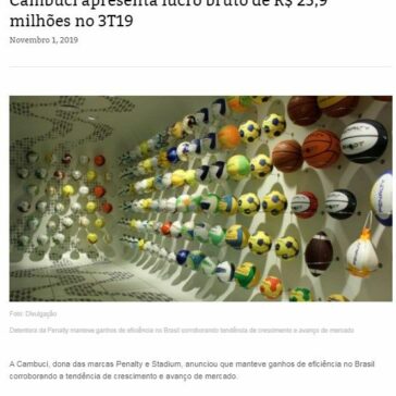 Cambuci apresenta lucro bruto de R$ 25,9 milhões no 3T19 – Investimentos e Notícias