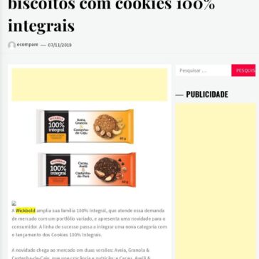 Wickbold entra no segmento de biscoitos com cookies 100% integrais | Ecompare – Ecommerce Brasil