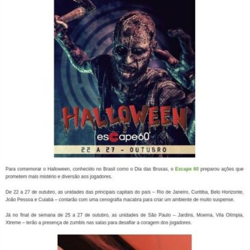 Escape 60 prepara ações especiais para o Halloween – AToupeira