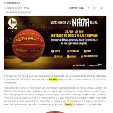 Com ativação em loja, Penalty inicia ações da temporada 19-20 do NBB CAIXA- JE Online