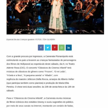 Camerata sugere que público vá fantasiado ao espetáculo “Clássicos do Cinema Infantil” – Informe Online/SC