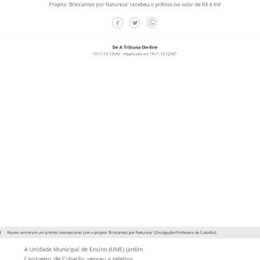 Escola municipal de Cubatão ganha prêmio internacional voltado à educação – A Tribuna (On-line)