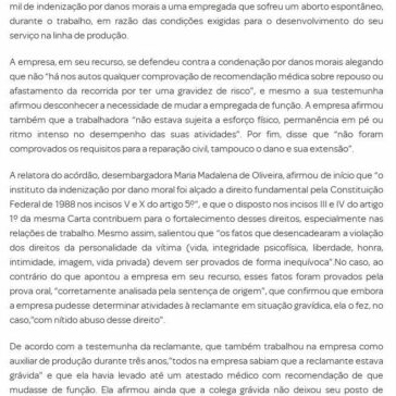 Empregada que sofreu aborto em serviço recebe R$ 10 mil de danos morais. – Granadeiro Guimarães Advogados