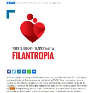 Presidente Jair Bolsonaro promulga o Dia Nacional da Filantropia – FEMIPA