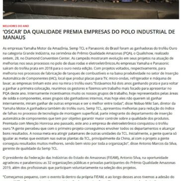 ‘OSCAR’ DA QUALIDADE PREMIA EMPRESAS DO POLO INDUSTRIAL DE MANAUSTROFÉU OURO EMPRESAS DO PIM CONQUISTAM TROFÉU OURO COM MELHORIAS NA QUALIDADE DOS PROCESSOS – Maskate News