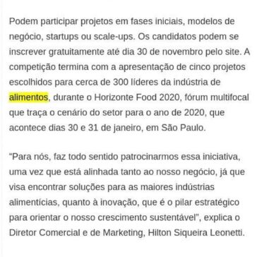 Competição reúne startups para criar soluções inovadoras para o mercado de alimentos – Valor Agregado
