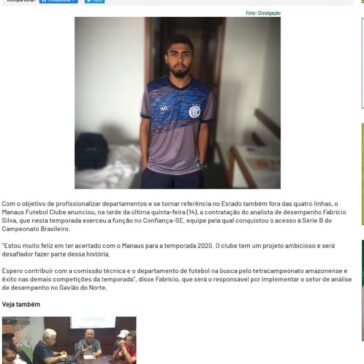 Manaus anuncia criação do setor de análise de desempenho no esporte – Portal do Zacarias