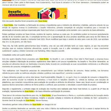 Competição reúne startups para criar soluções inovadoras para o mercado de alimentos – Aditivos & Ingredientes