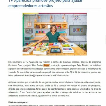 TV Aparecida promove projeto para ajudar empreendedores artesãos – Noticias da Tv Brasileira