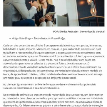 PRINCÍPIOS PARA FORMAÇÃO DE LÍDERES POTENCIAIS – SUCESSORES – Economia S/A