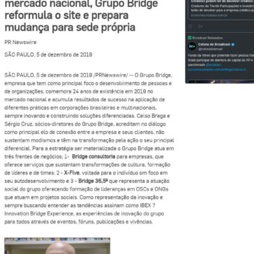 Grupo Bridge está com site novo no ar, prepara mudança de sede e caminha rumo ao Sistema B! – Broadcast