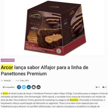 Arcor lança sabor Alfajor para a linha de Panettones Premium – Newtrade