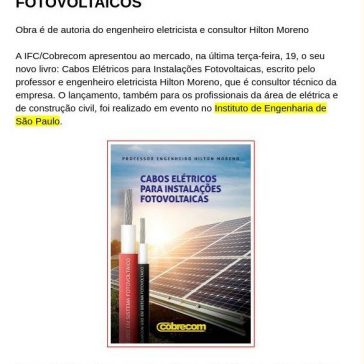IFC/COBRECOM LANÇA LIVRO TÉCNICO SOBRE CABOS ELÉTRICOS FOTOVOLTAICOS – Home Center View