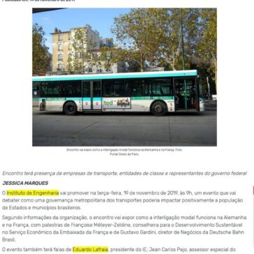 Instituto de Engenharia debate integração do transporte público metropolitano em evento na capital paulista – Diário do Transporte