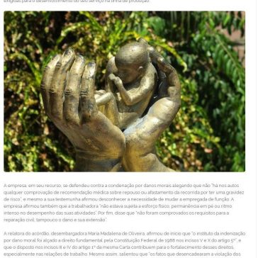 EMPREGADA QUE SOFREU ABORTO EM SERVIÇO RECEBE R$ 10 MIL DE DANOS MORAIS – Almeida Consultores Associados