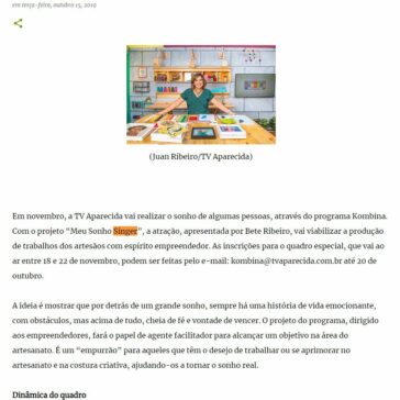 Programa “Kombina” da TV Aparecida promove projeto para ajudar empreendedores – Tele Portal TV