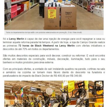 Leroy Merlin tem 72 horas de Black Weekend com ofertas imperdíveis – Campo Grande News