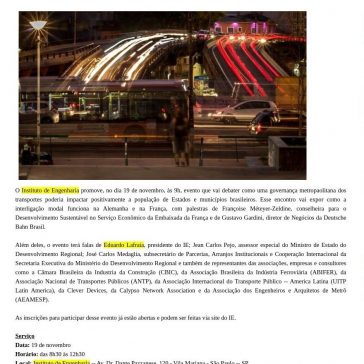 Integração do transporte público metropolitano em São Paulo é tema de debate no Instituto de Engenharia – Cidade de Marília.com