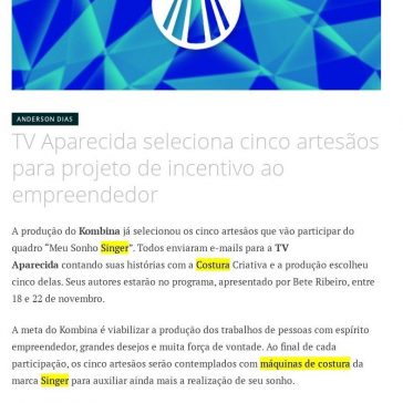 TV Aparecida seleciona cinco artesãos para projeto de incentivo ao empreendedor – O Meio Artístico