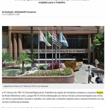 Empresa tem que pagar R$ 10 mil a funcionária que abortou – A Cidade On