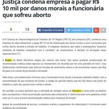 Justiça condena empresa a pagar R$ 10 mil por danos morais a funcionária que sofreu aborto – Minha Campinas