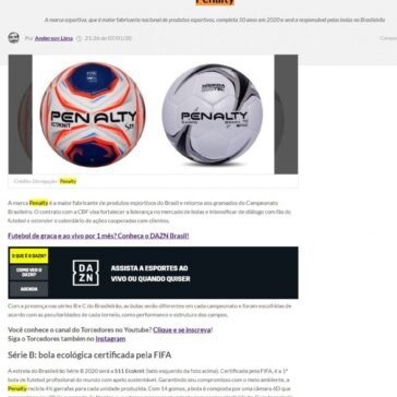 As bolas que rolarão nas Séries B e C do Brasileirão 2020 serão da Penalty – Torcedores.com