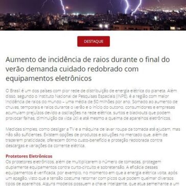 Aumento de incidência de raios durante o final do verão demanda cuidado redobrado com equipamentos eletrônicos – Revista Segurança Eletrônica