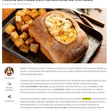 Brie dentro do pão: Wickbold apresenta receita alinhada com tendências do mercado – Portal Referência Business
