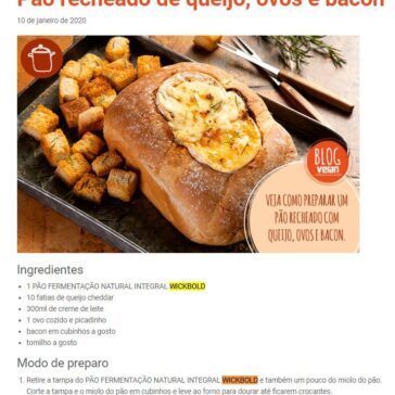 Pão recheado de queijo, ovos e bacon – Blog Veran