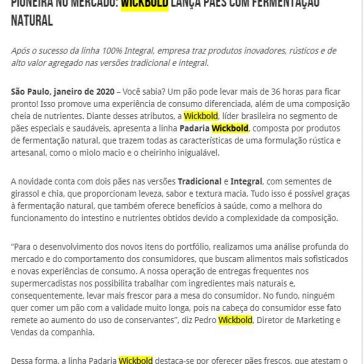 Pioneira no mercado: Wickbold lança pães com fermentação natural – 2A + Alimentos