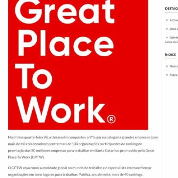 UNIASSELVI está entre as melhores empresas para trabalhar em Santa Catarina – Negócios em Foco