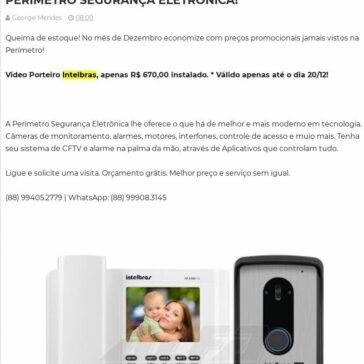 MÊS DE DEZEMBRO TEM QUEIMA DE ESTOQUE NA PERÍMETRO SEGURANÇA ELETRÔNICA! – O Sobralense