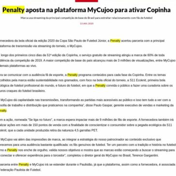 Penalty aposta na plataforma MyCujoo para ativar Copinha – Marketing Esportivo