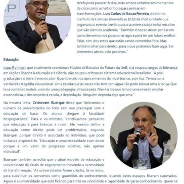 Isaac Roitman participa de debate na USP sobre o futuro da produção do conhecimento – Academia Brasileira de Ciências