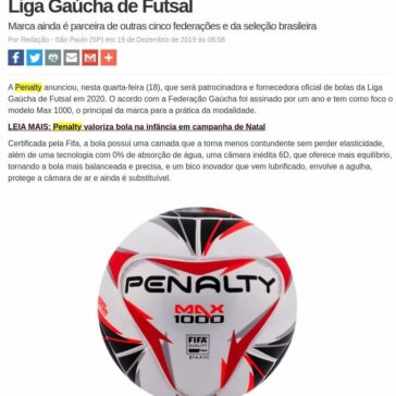 Penalty fecha acordo e fornecerá bolas da Liga Gaúcha de Futsal – Máquina do Esporte