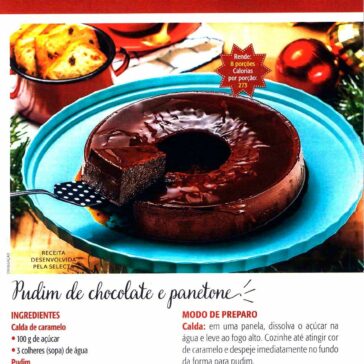 Pudim de chocolate e panetone – Ana Maria Receitas (Revista Ana Maria)