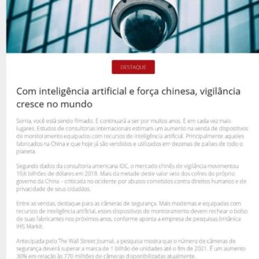 Com inteligência artificial e força chinesa, vigilância cresce no mundo – Revista Segurança Eletrônica