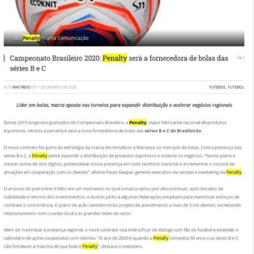Campeonato Brasileiro 2020: Penalty será a fornecedora de bolas das séries B e C – Templo dos Esportes