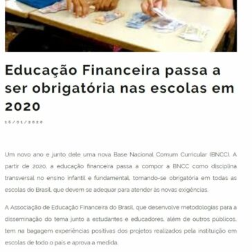 Educação Financeira passa a ser obrigatória nas escolas em 2020 – Mais Santos