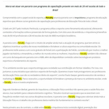 Penalty se une ao Impulsiona para oferecer formação continuada a professores de Educação Física – Templo dos Esportes