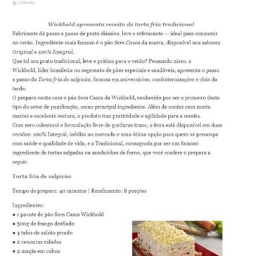 RECEITA DE TORTA FRIA TRADICIONAL COM PÃO WICKBOLD – Alice Varajão