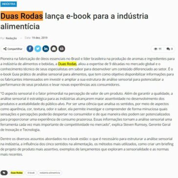 Duas Rodas lança e-book para a indústria alimentícia – Newtrade