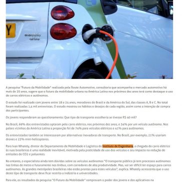 Veículos elétricos e autônomos são o futuro da mobilidade urbana, aponta estudo – CANA Online