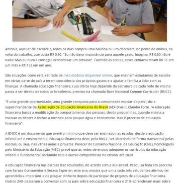 Educação financeira chega ao ensino infantil e fundamental em 2020 Oferta está prevista na Base Nacional Comum Curricular (BNCC) – Portal Cidade de Manaus