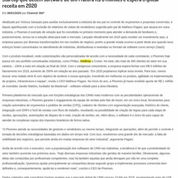 Startup que detém software de CRM fatura R$ 5 milhões e espera triplicar receita em 2020 – Channel 360