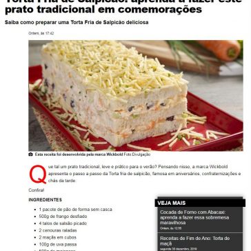 Torta Fria de Salpicão: aprenda a fazer este prato tradicional em comemorações – Ana Maria (UOL)