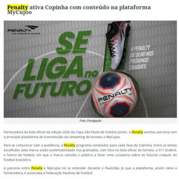 Penalty ativa Copinha com conteúdo na plataforma MyCujoo – Portal Making Of