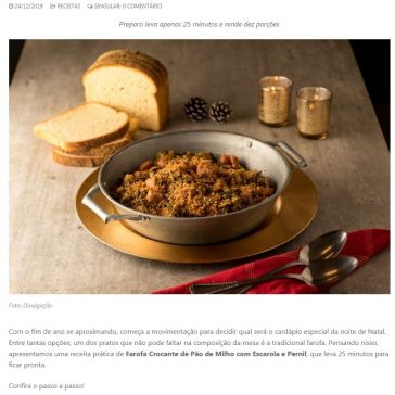 Receita de Natal: aprenda a fazer farofa crocante com Pão de Milho com Escarola e Pernil – Acessa Turismo