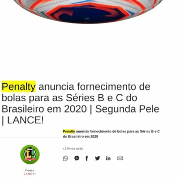 Penalty anuncia fornecimento de bolas para as Séries B e C do Brasileiro em 2020 | Segunda Pele | LANCE! – Head Topics