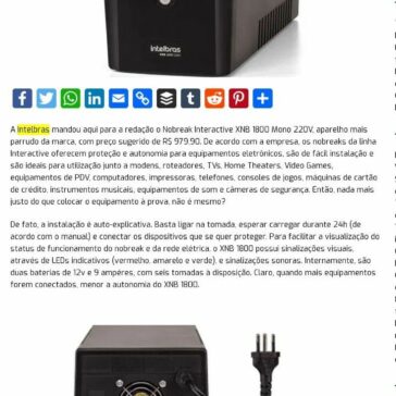 Testamos o XNB 1800, nobreak da linha Interactive da Intelbras – Blog do Moreira